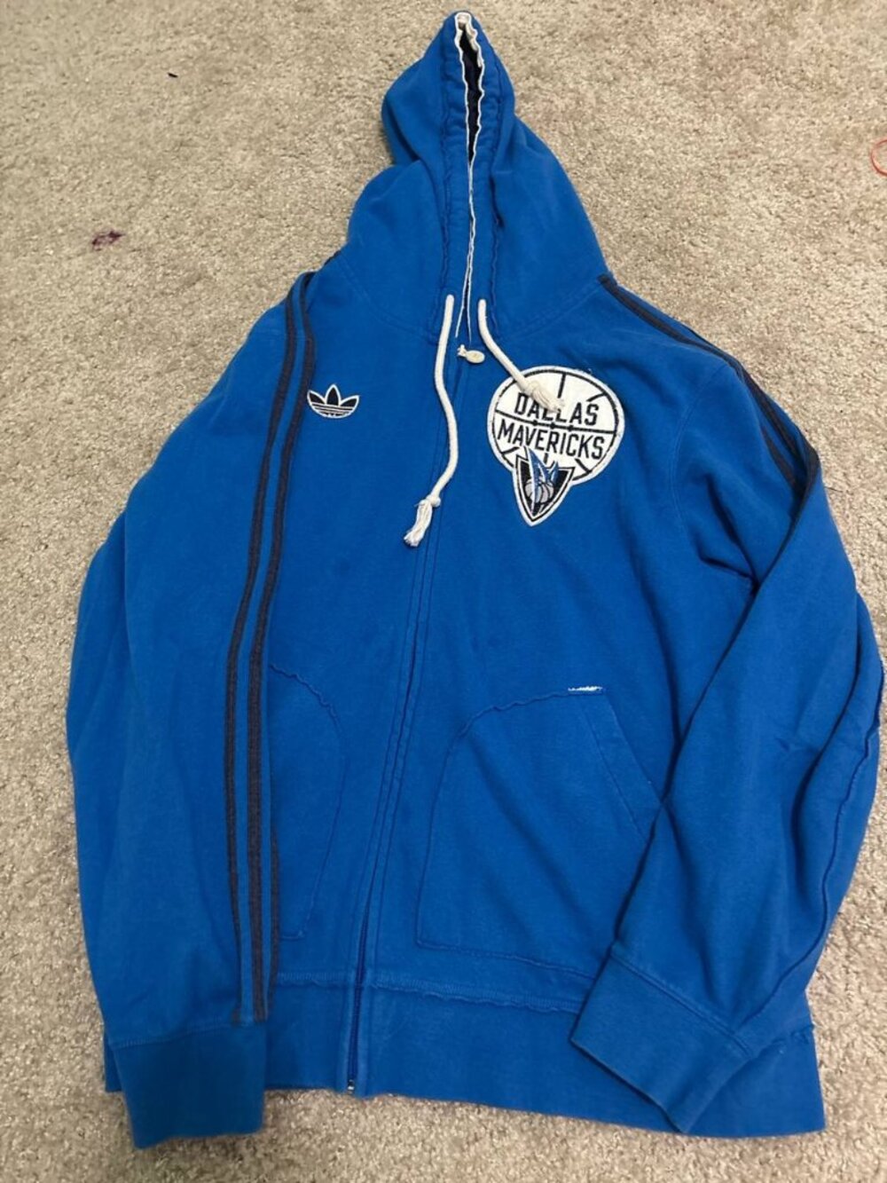 adidas Dallas Mavericks Full Zip Hoodie Men's XL Blue